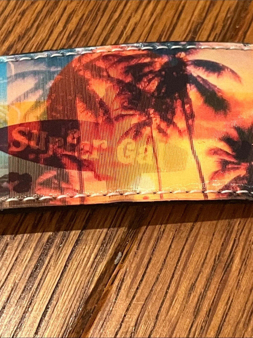 Vintage Y2K Surfer Gal holographic belt